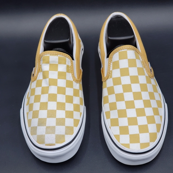 VANS CHECKERBOARD CLASSIC SLIP-ON SNEAKER WOMEN'S SIZE 6 OCHRE YELLOW - Picture 7 of 12